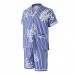 Mens Casual Cotton Khan Steamed Sauna Stripes Printing Sleepwear Suits Hotel Bath Clothes