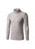 Fashion Mens Downneck Solid Color Pullover Classic Diamond Pattern Slim Fit Knitte Sweater