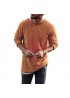 Fashion Men’s Knitting Solid Color O  Neck T  shirt Long  Sleeved Regular Fit Casual T  shirt