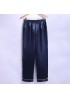 Men Thin Summer Faux Silk Sleep Pants Home Casual Loose Sleepwear