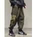 Mens Plush Thick Multi  Pocket Casual Drawstring Waist Jogger Pants