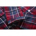 Mens Plaid Printing Turn down Collar Home Cotton Autumn Sleepwear Set