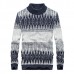 Men’s Leisure Turtleneck Sweater Pullover Winter Fashion Printing Long Sleeve Warm Pullover