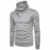 Autumn Winter Fashion Side Zipper Pile Heap Collar Sweater Pullover Men’s Casual Pure Color Sweater