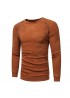 Autumn Winter Men’s Fashion Button Design Pullovers Casual Slim Round Neck Long Sleeved Pullover Swe