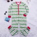 Mens Christmas Striped Pinting Sleepwear Jumpsuit Pajamas Set