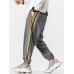 Mens Side Stripe Pocket Drawstring Jogger Pants