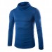 Mens Casual Turtleneck Knitted Sweater Solid Color Slim Fit Pullover Sweater