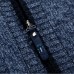 Men’s Casual Business Woolen Zipper Stand Collar Sweaters Patchwork Contrast Color Pullover