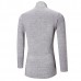 Men’s Fashion Knitting Cardigans Long Section Pure Color Turndown Collar Casual Outwear